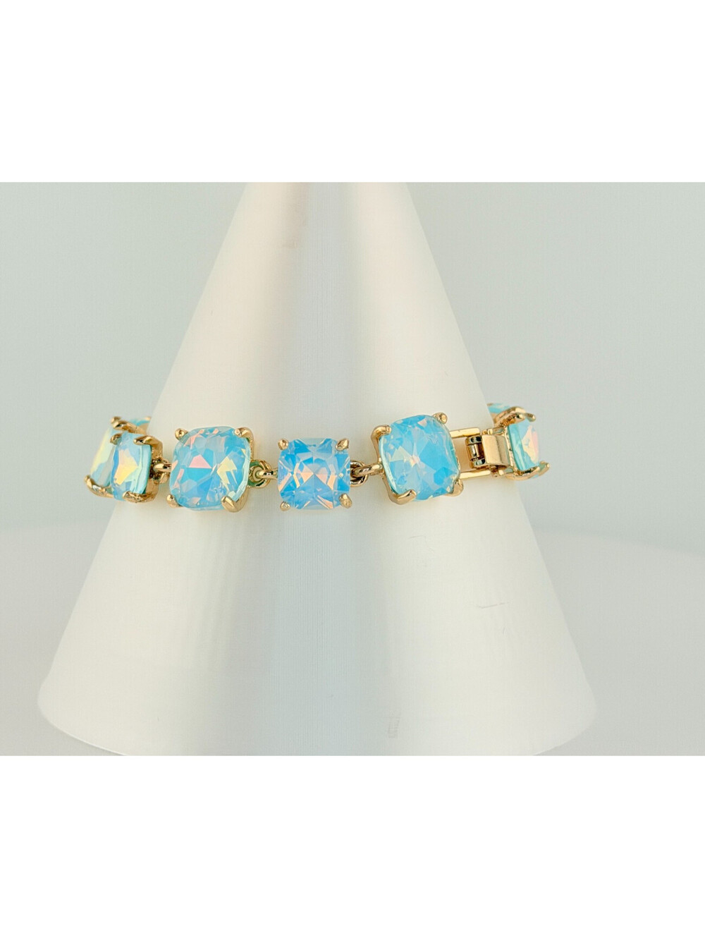 Boutique Bracelet on Yellow Gold Plating (Similar To Blue Opal/Moonstone)